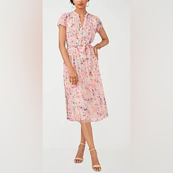 NEW MSK Womens Short Sleeve Midi Shirt Dress - Picture 1 of 9